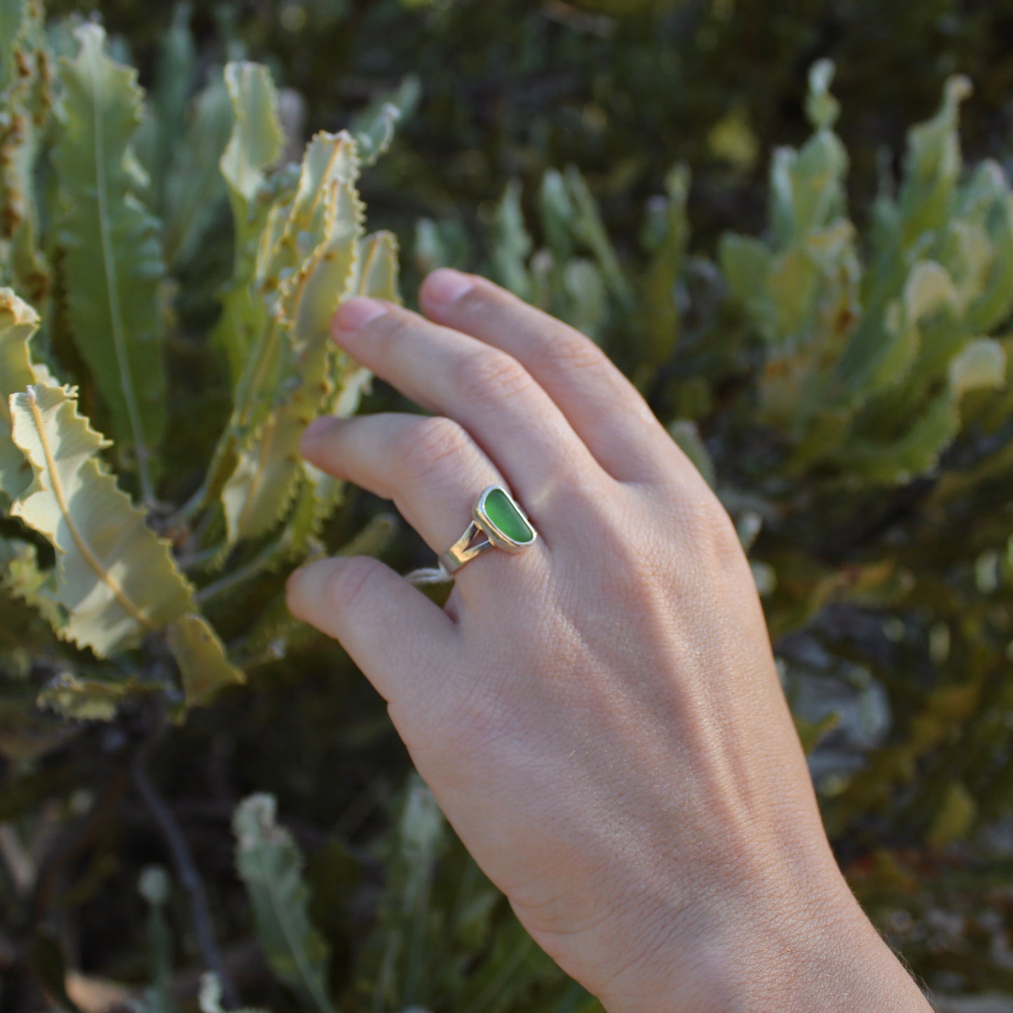 Green Sea Glass - Size M